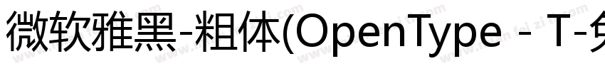 微软雅黑-粗体(OpenType - T字体转换